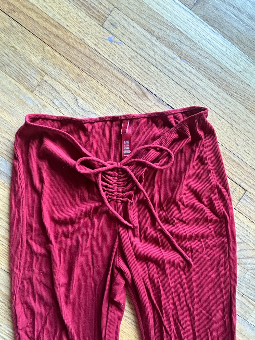 Skims flare ruched ribbed pants - Deep Burgundy - Picture 3 of 4